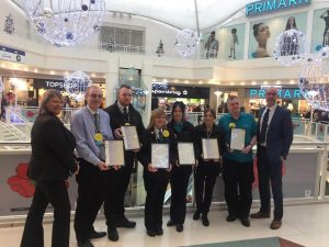 Gary Yates, Team Leading L2; Susan Craven, Customer Service L2; Jane French, Customer Service L2; Tracy Sherlock, Team Leading L2; Peter Gossett, Customer Service L2; Christopher Stokoe, Management L3, along with Sally Taylor, Retail Operations Director and Alistair Clayton, Commercial Director